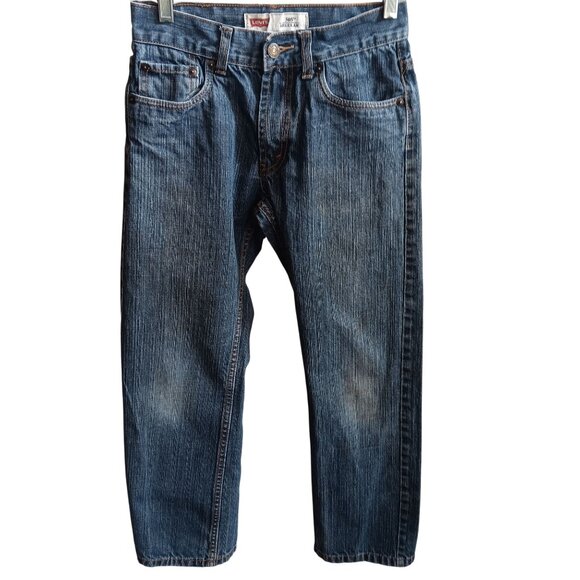 Boys 12 Levis 505 Regular Fit Denim Jeans 26x26 Medium Wash Denim Straight Leg - Picture 2 of 7
